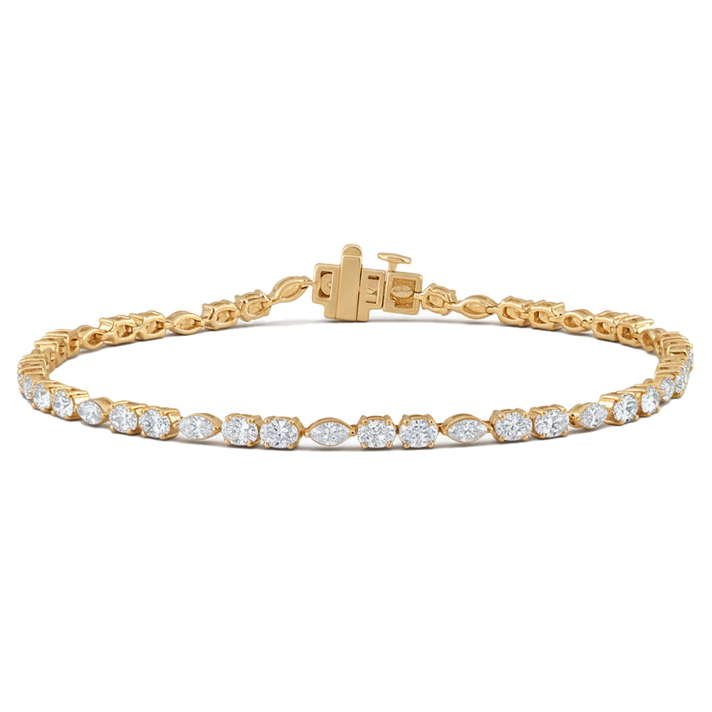 4.01ct 14K Yellow Gold Diamond Bracelet 7"