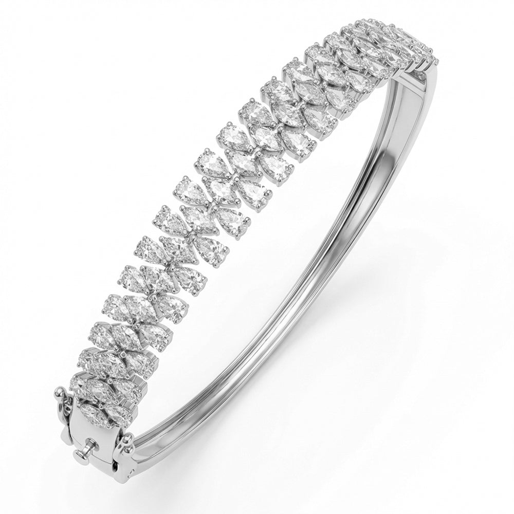 5.01ct 14K White Gold Diamond Bracelet 7"