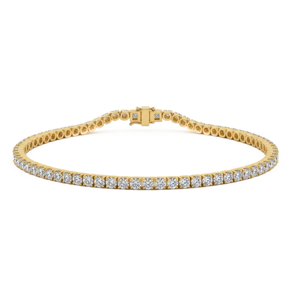 3.01ct 14K Yellow Gold Diamond Bracelet 7.25"