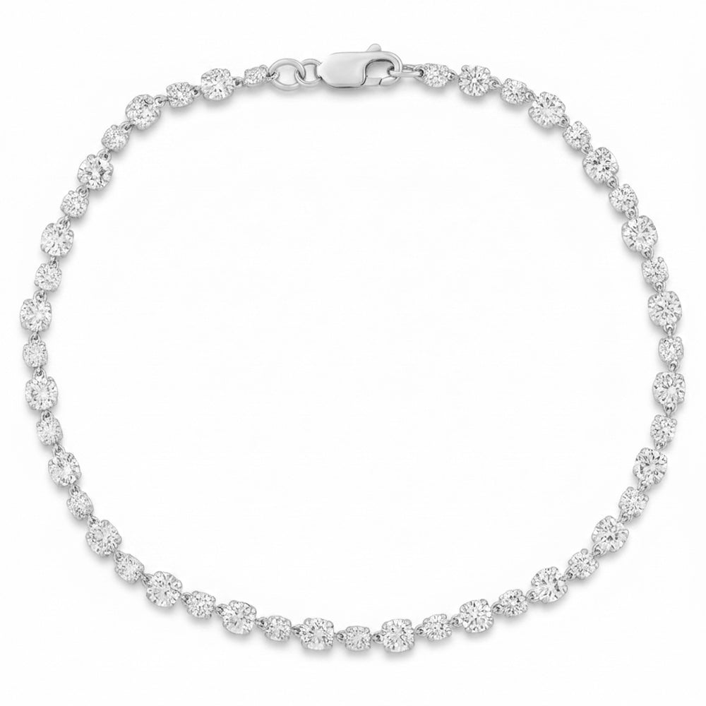 3.50ct 14K White Gold Diamond Bracelet 7"