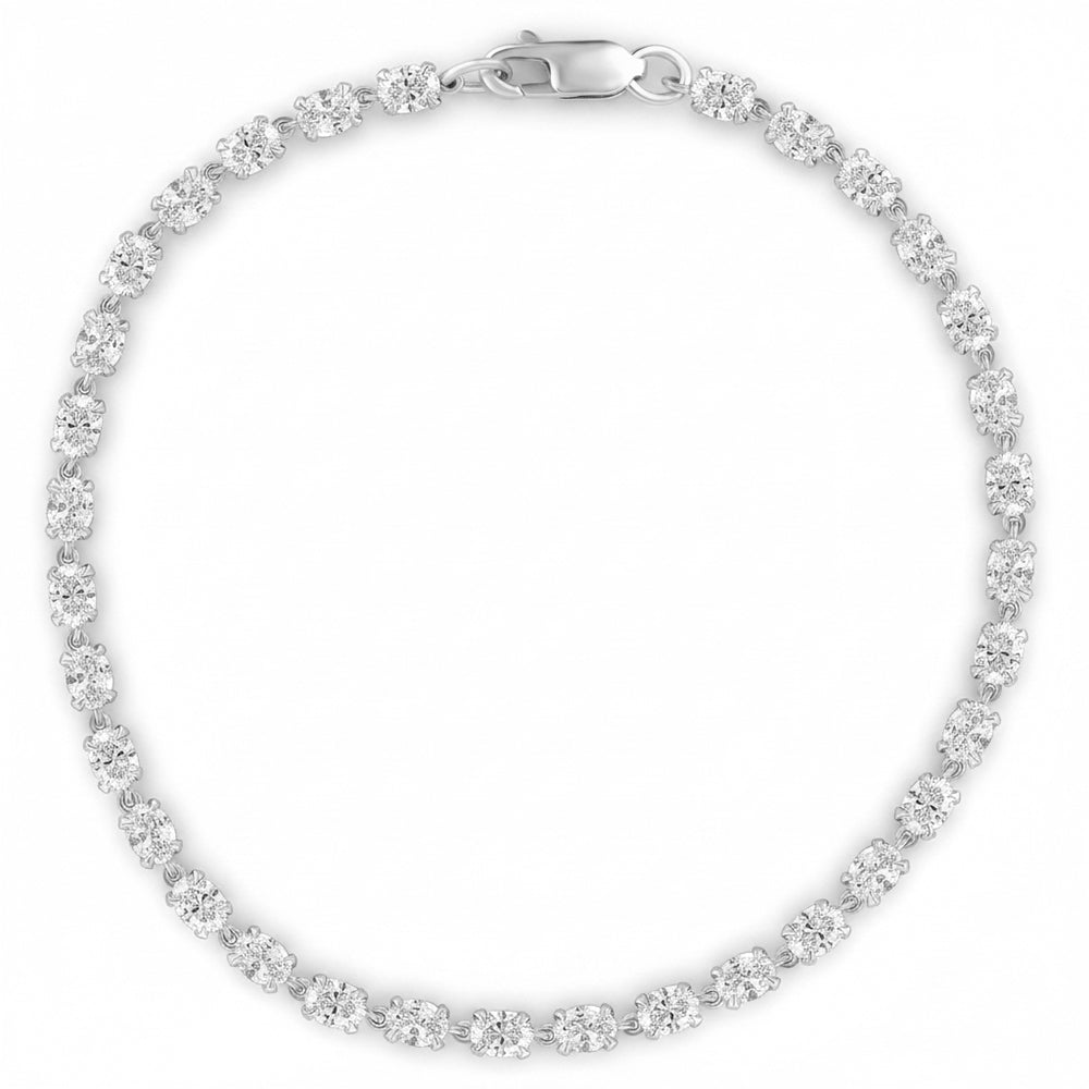 3.95ct 14K White Gold Diamond Bracelet 7"