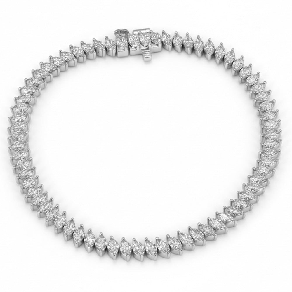 5.28ct 14K White Gold Diamond Bracelet 6.5"