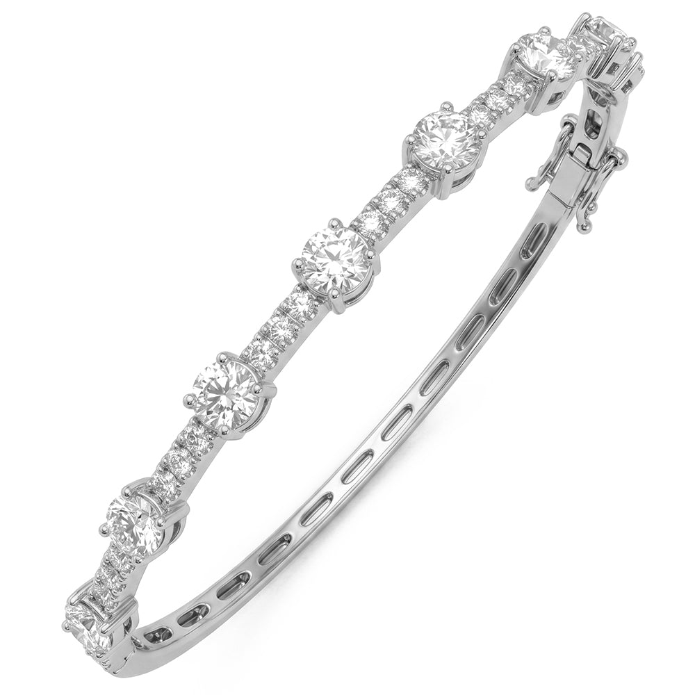 3ct 14K White Gold Diamond Bracelet 7"