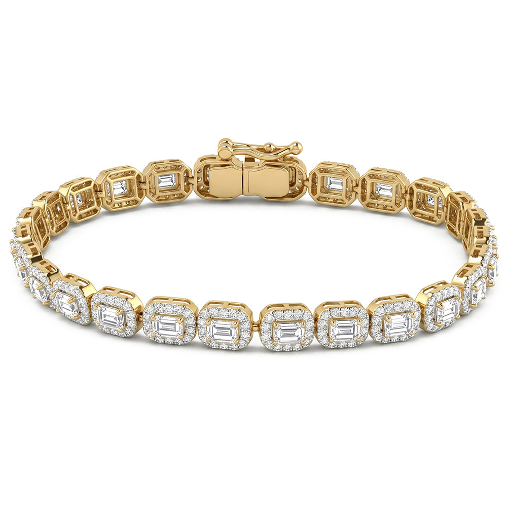 8.69ct 14K White Gold Diamond Bracelet 7"