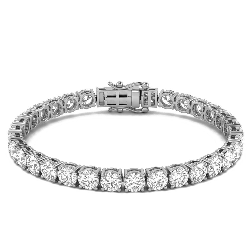 10.50ct 14K White Gold Diamond Bracelet 7"