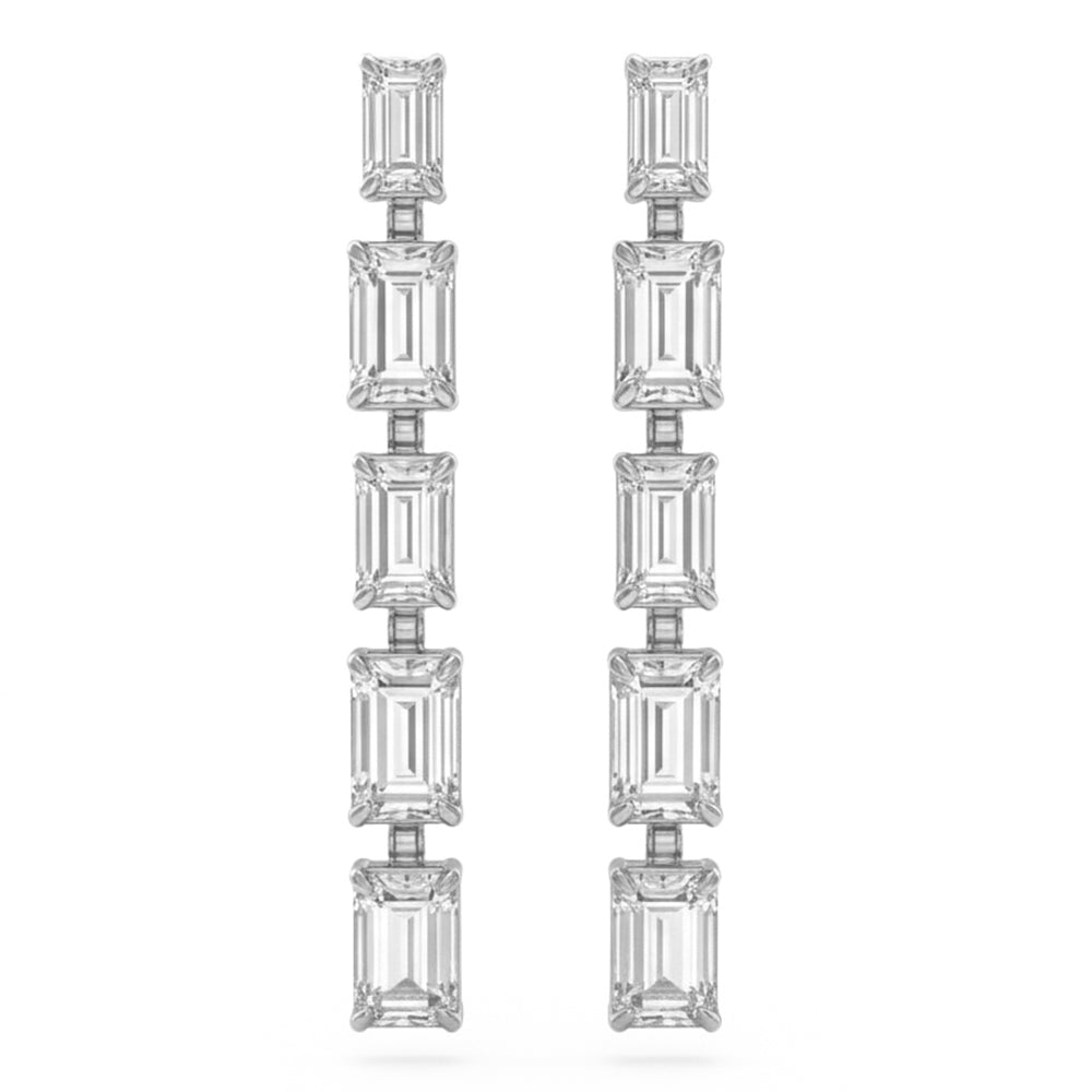 7.05ct 14K White Gold Diamond Earrings