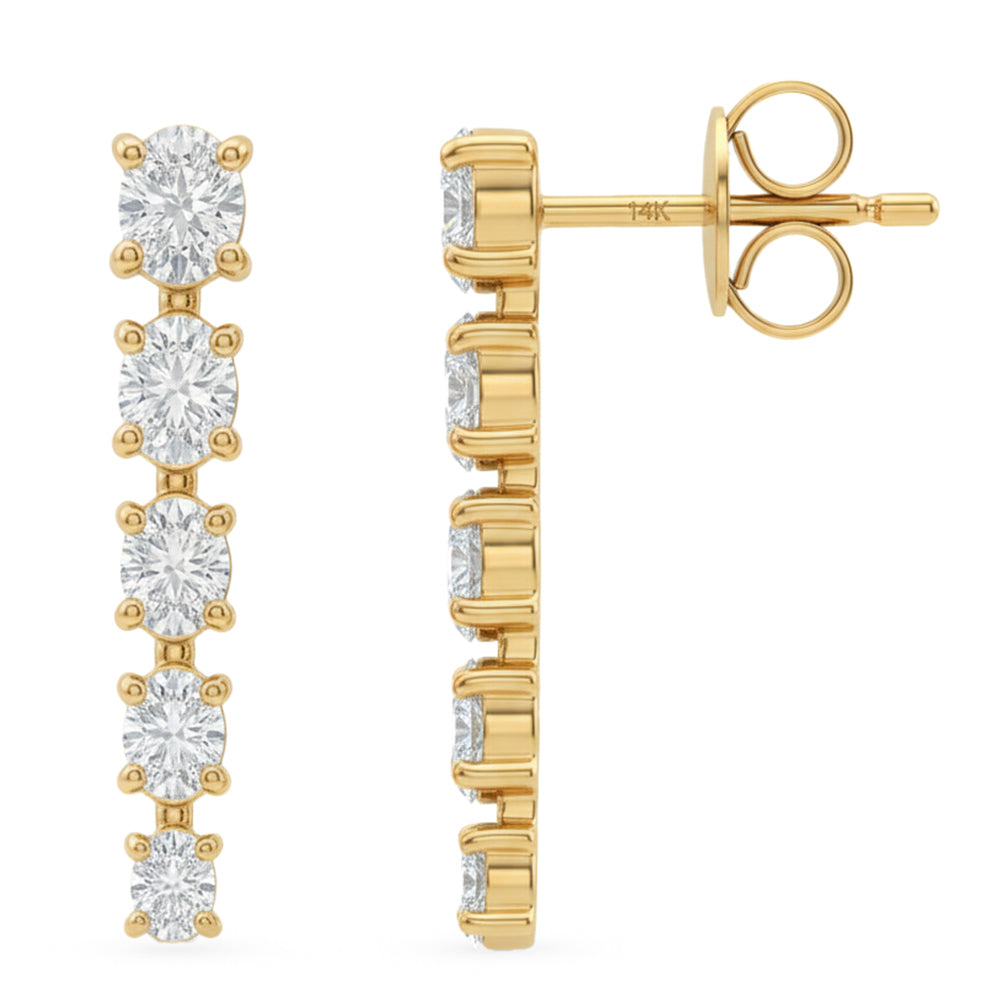 1.09ct 14K Yellow Gold Diamond Earrings