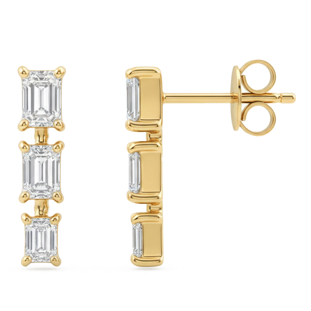 .86ct 14K Yellow Gold Diamond Earrings