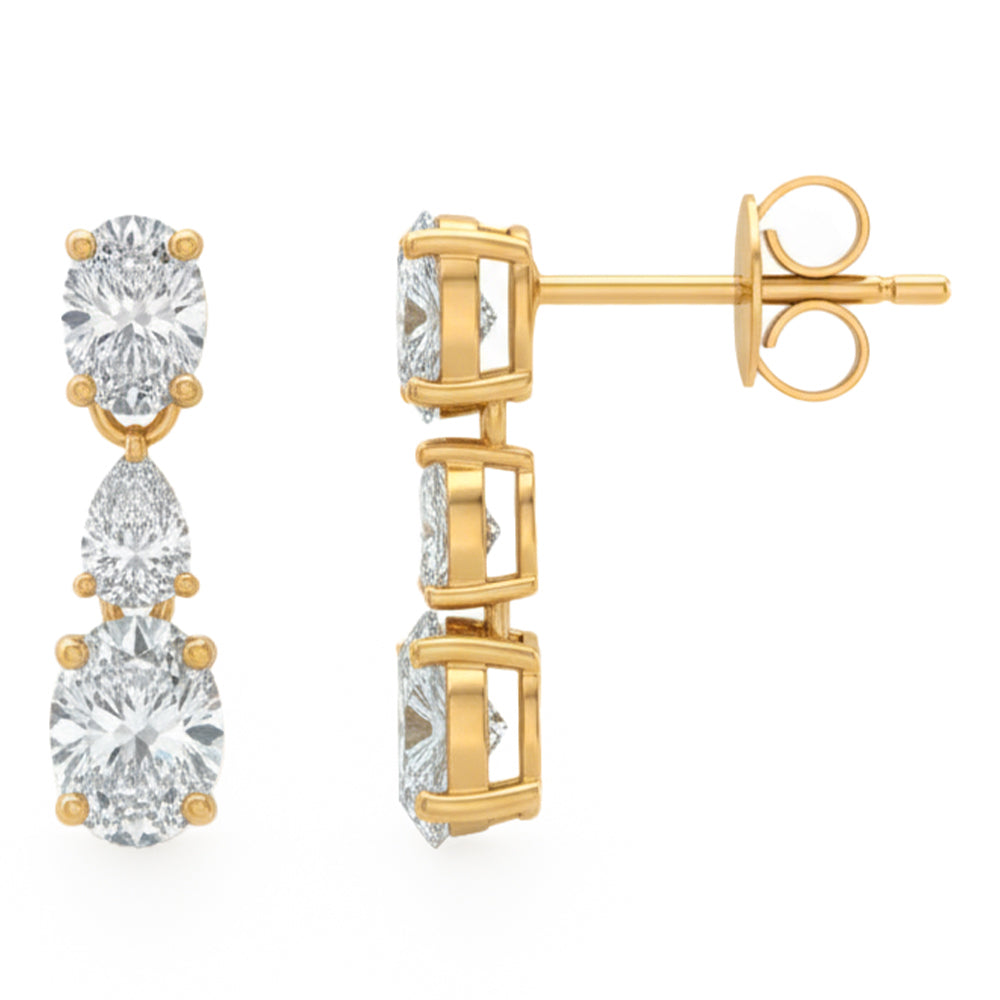 .71ct 14K Yellow Gold Diamond Earrings