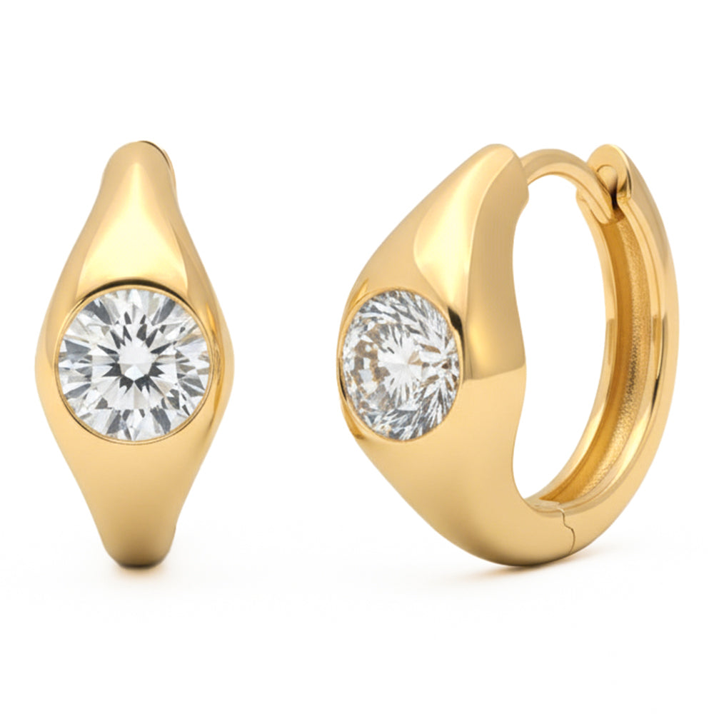 1.04ct 14K Yellow Gold Diamond Earrings