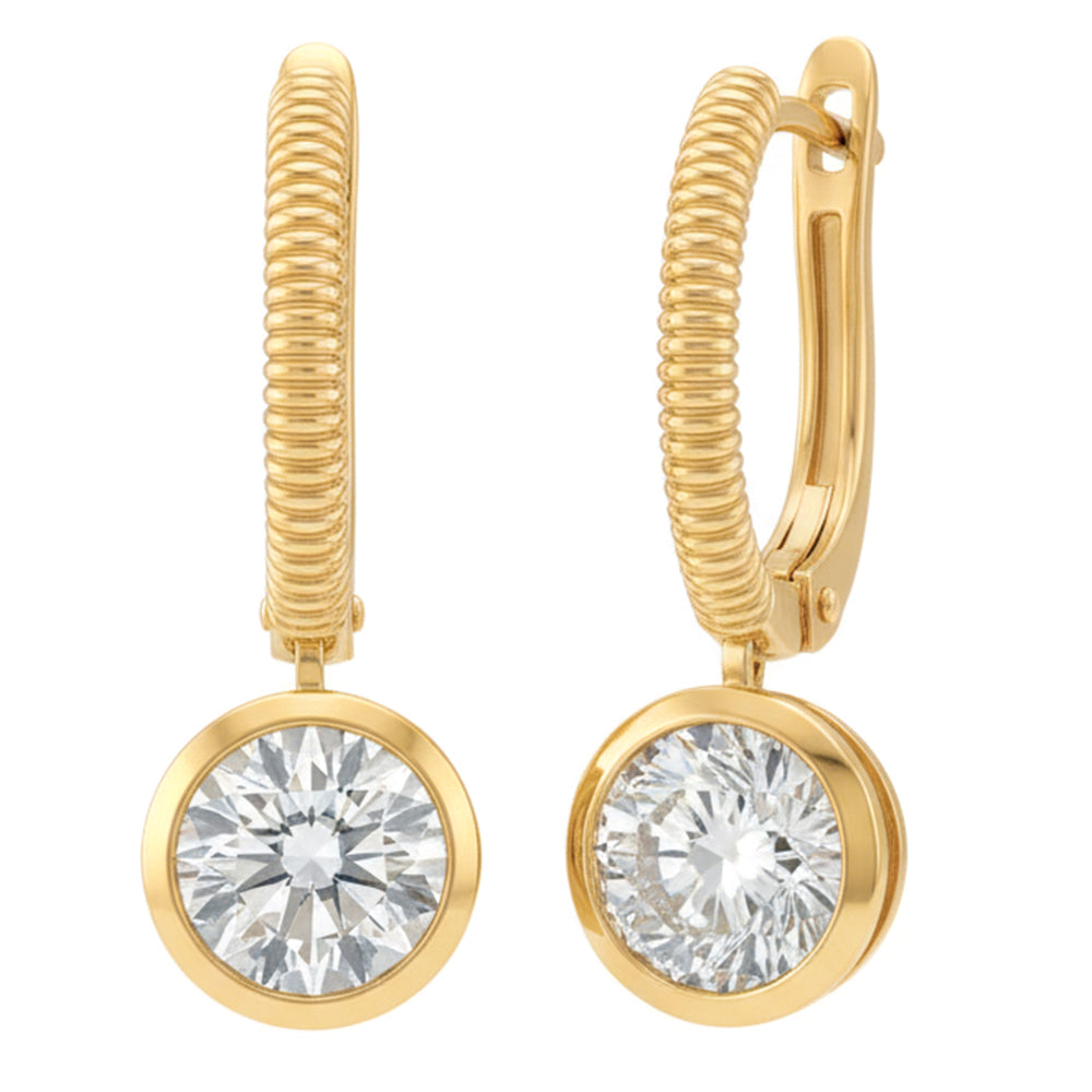 2.1ct 14K Yellow Gold Diamond Earrings