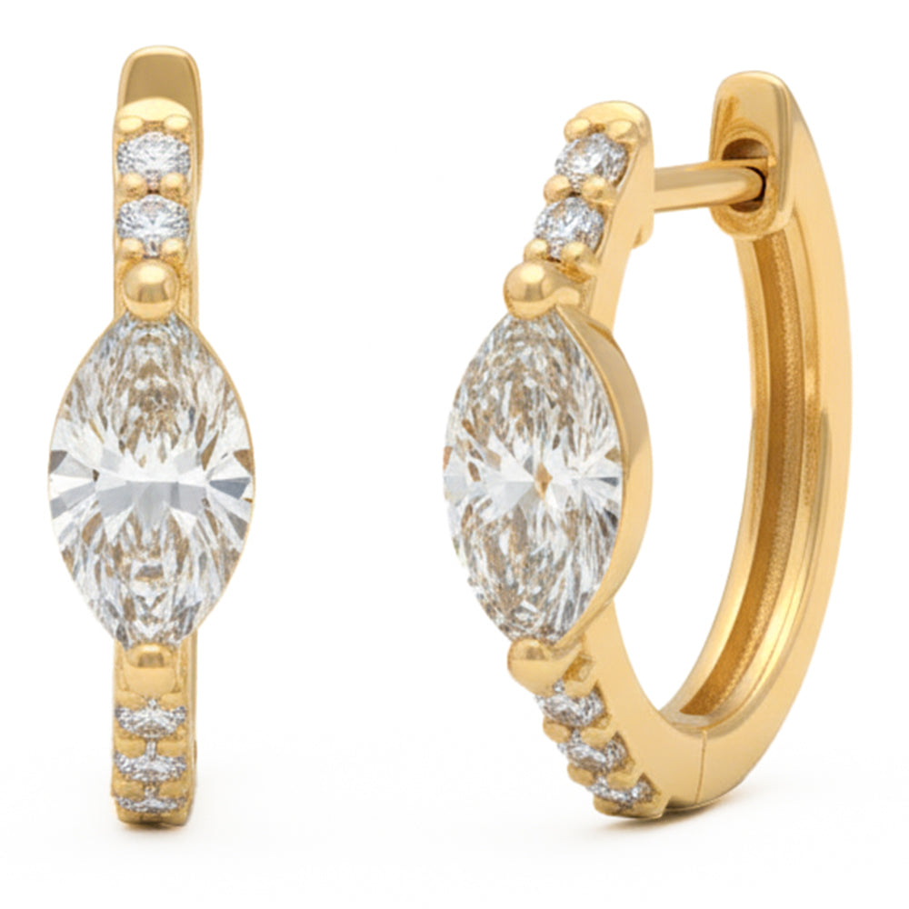 1ct 14K Yellow Gold Diamond Earrings