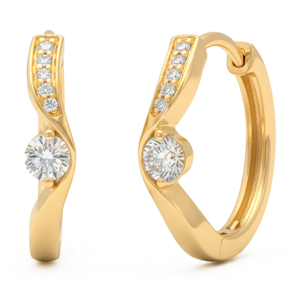 0.33ct 14K Yellow Gold Diamond Earrings