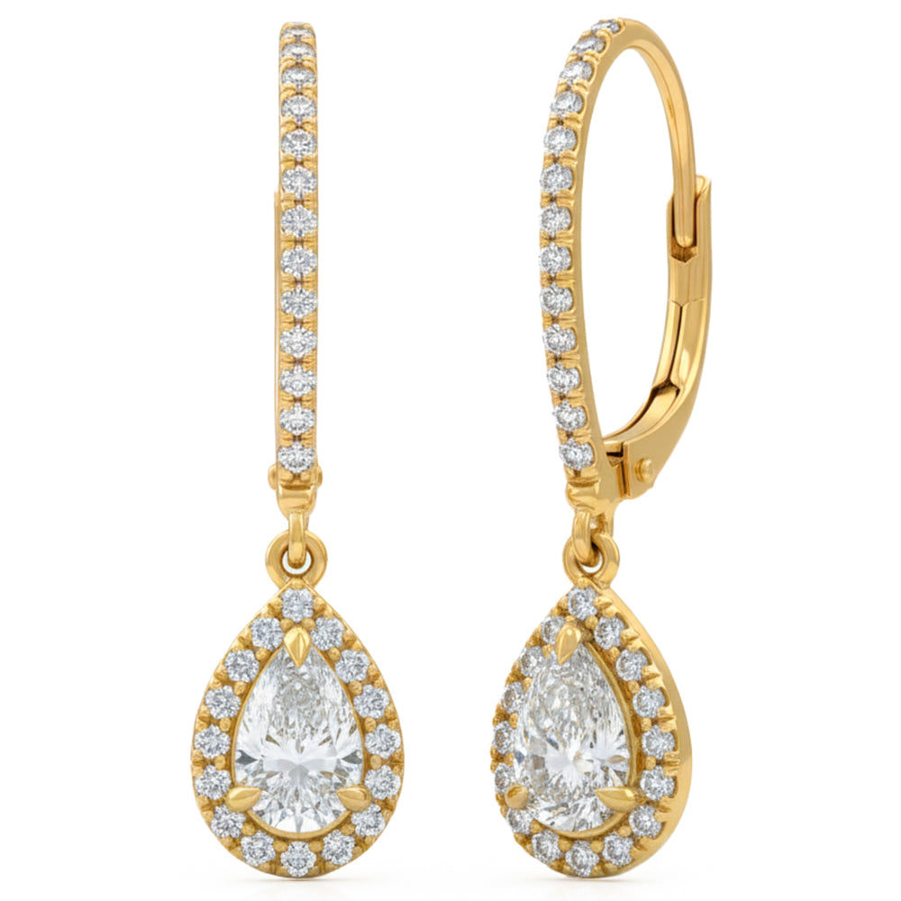 1.54ct 14K Yellow Gold Diamond Earrings