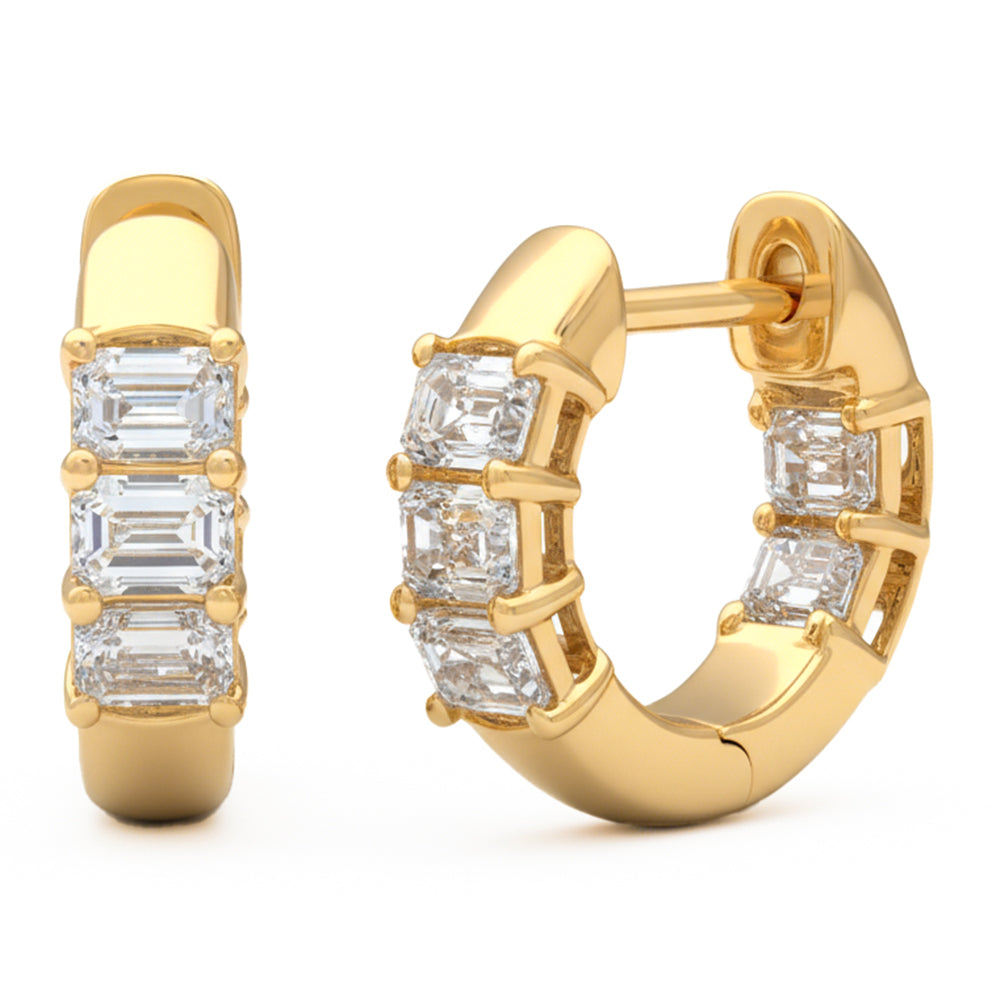 1ct 14K Yellow Gold Diamond Earrings