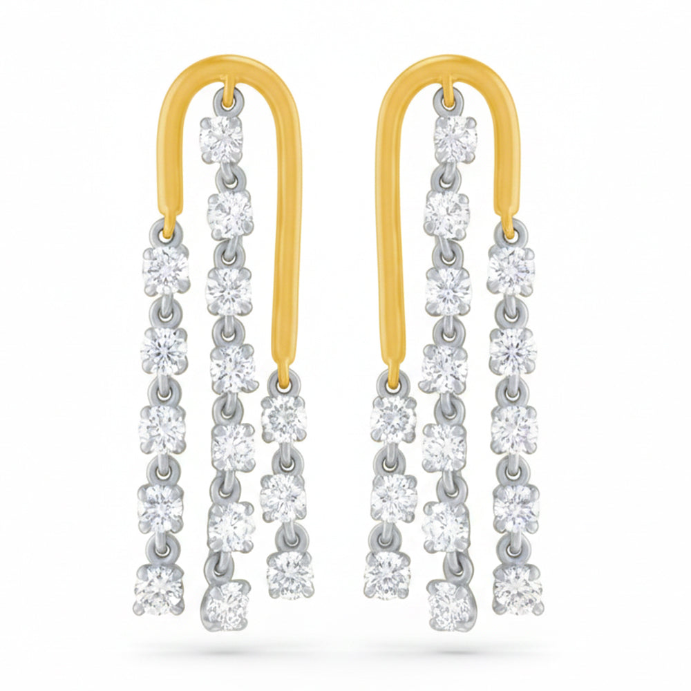 .50ct 14K Two Tone Diamond Earrings
