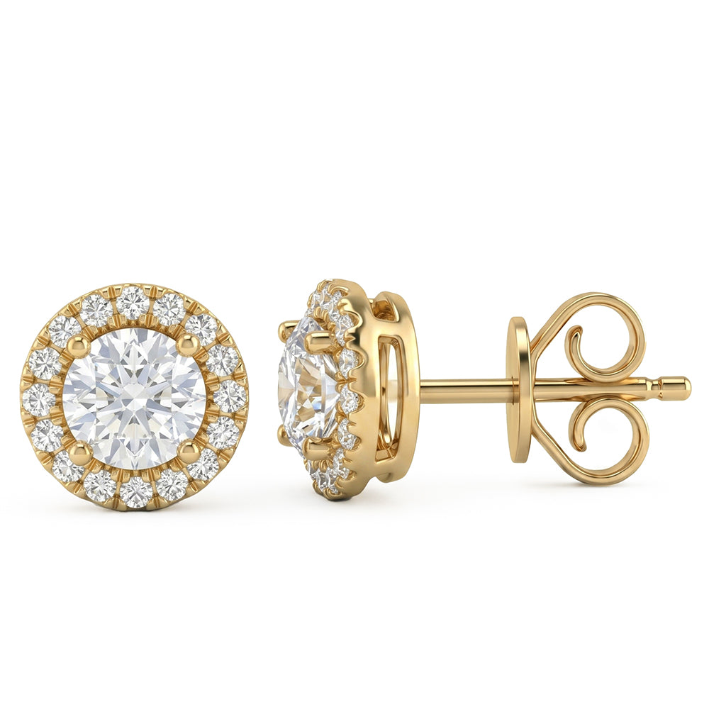 1.55ct 14K Yellow Gold Diamond Earrings