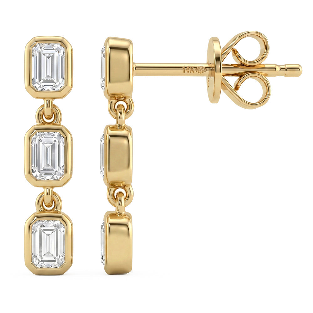 .60ct 14K Yellow Gold Diamond Earrings