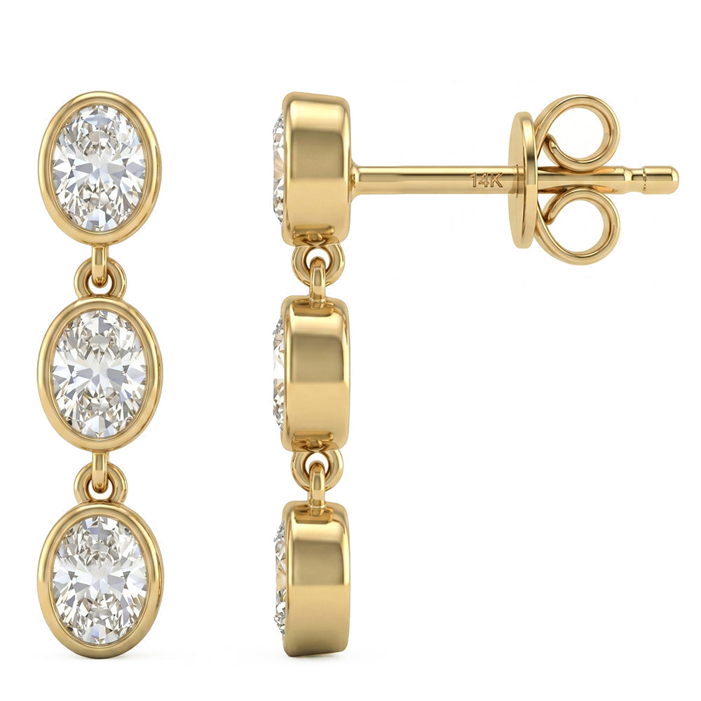 .54ct 14K Yellow Gold Diamond Earrings
