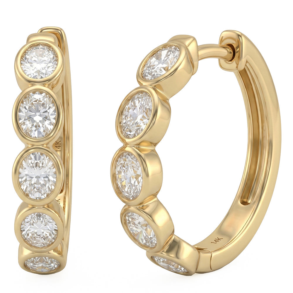 .89ct 14K Yellow Gold Diamond Earrings