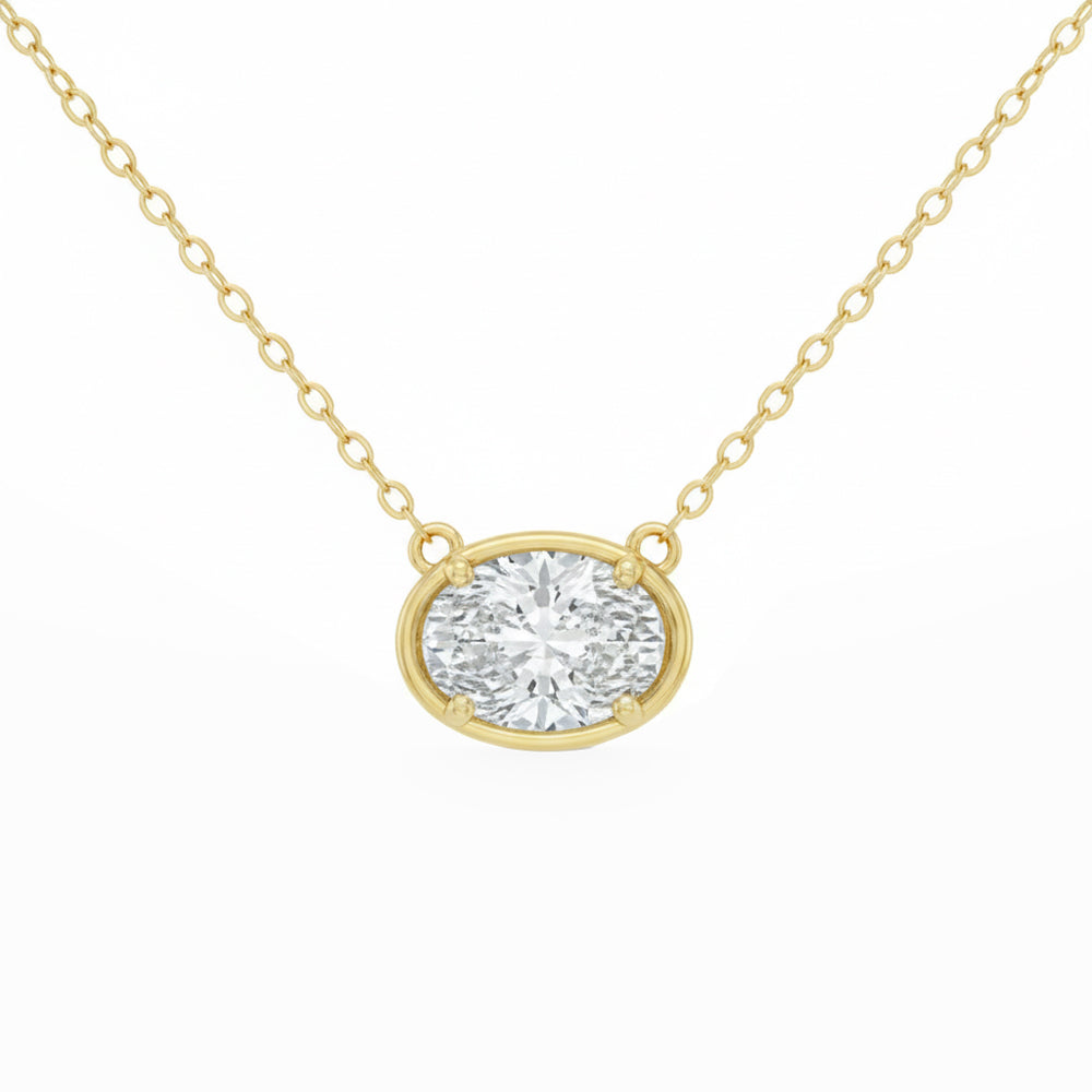 .92ct 14K Yellow Gold Diamond Necklace 18"