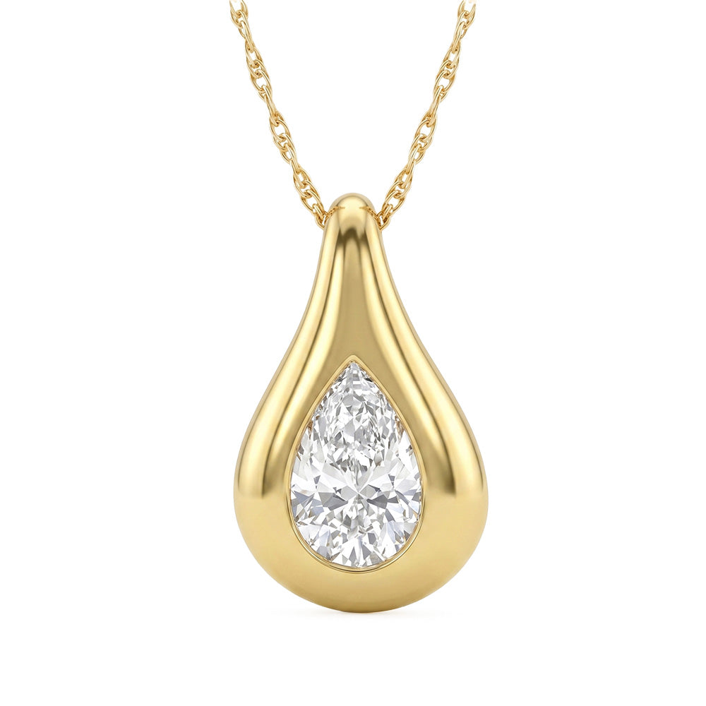 1.01ct 14K Yellow Gold Diamond Necklace 18"
