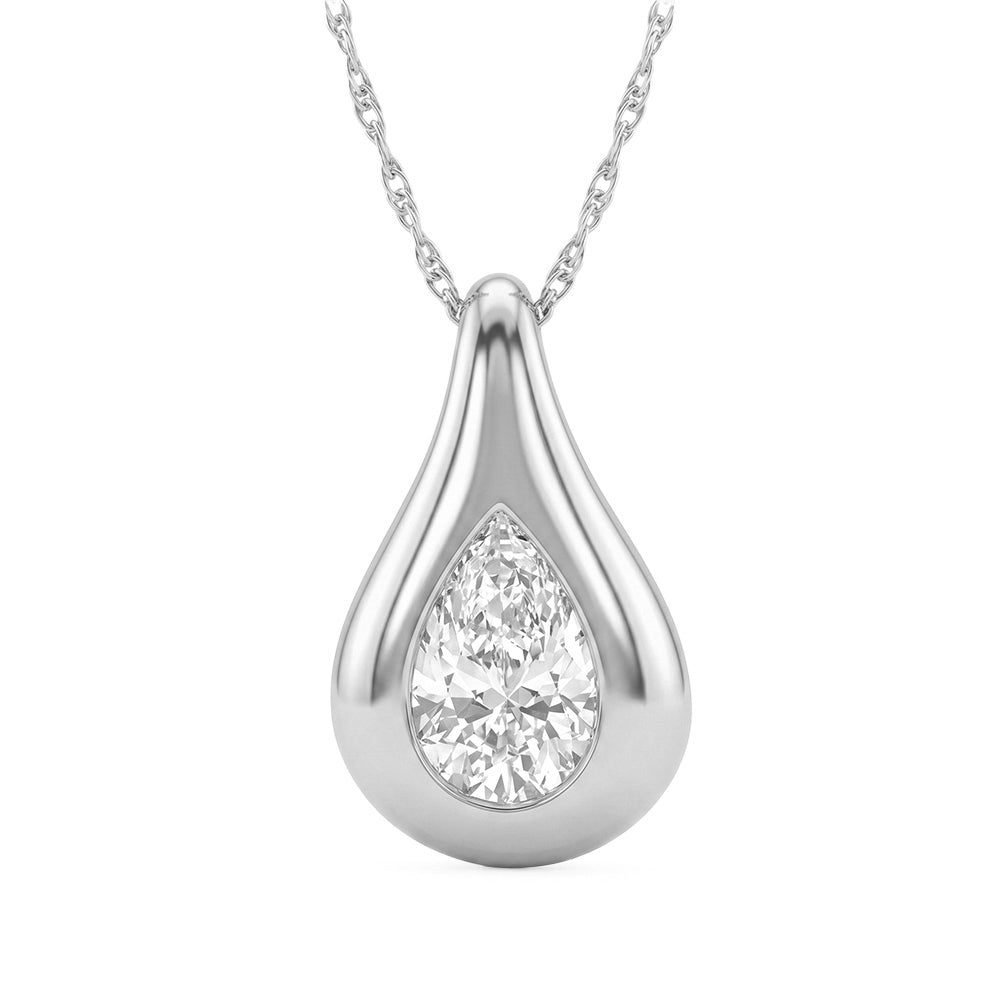 1.02ct 14K White Gold Diamond Necklace 18"