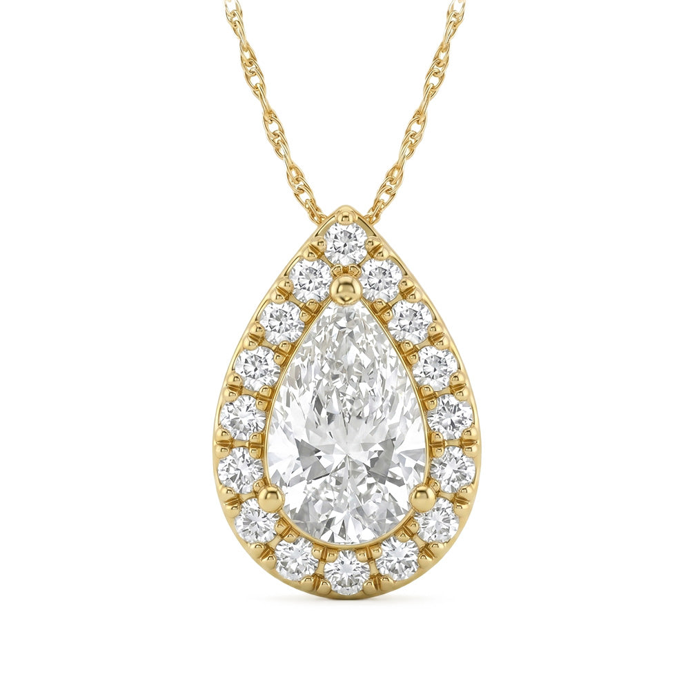 0.65ct 14K Yellow Gold Diamond Necklace 18"