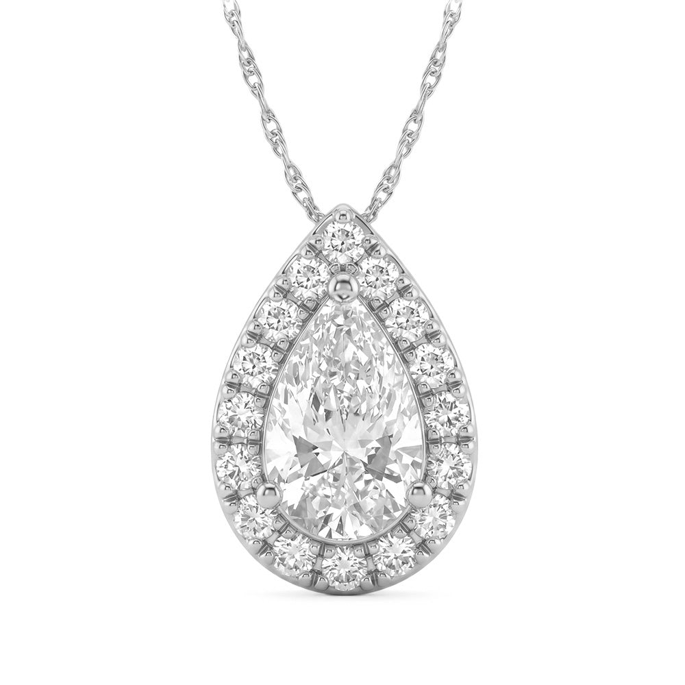 0.65ct 14K White Gold Diamond Necklace 18"