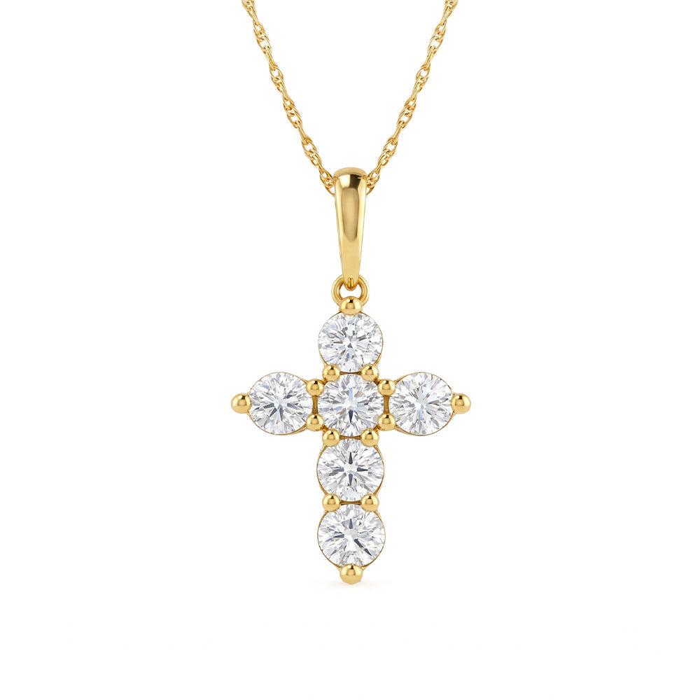 1.00ct 14K Yellow Gold Diamond Necklace 18"