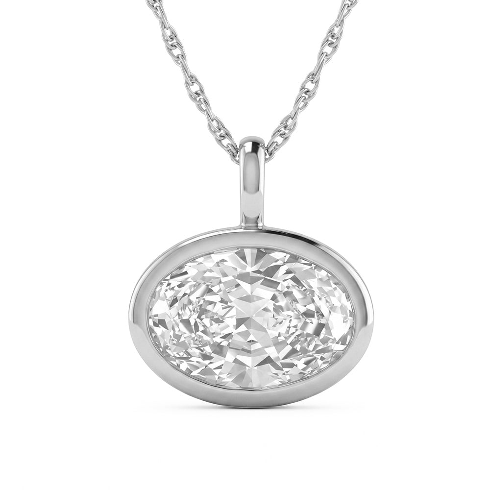 3.03ct 14K White Gold Diamond Necklace 18"