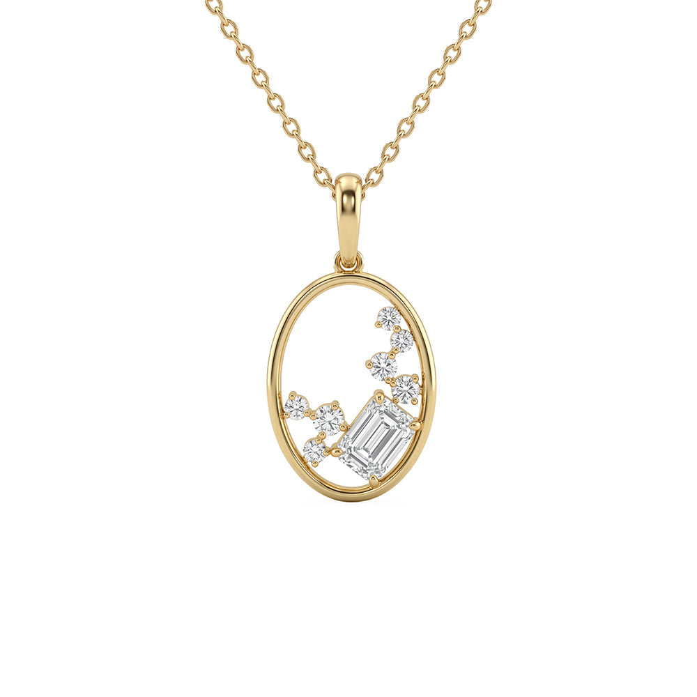 .54ct 14K Yellow Gold Diamond Necklace 18"