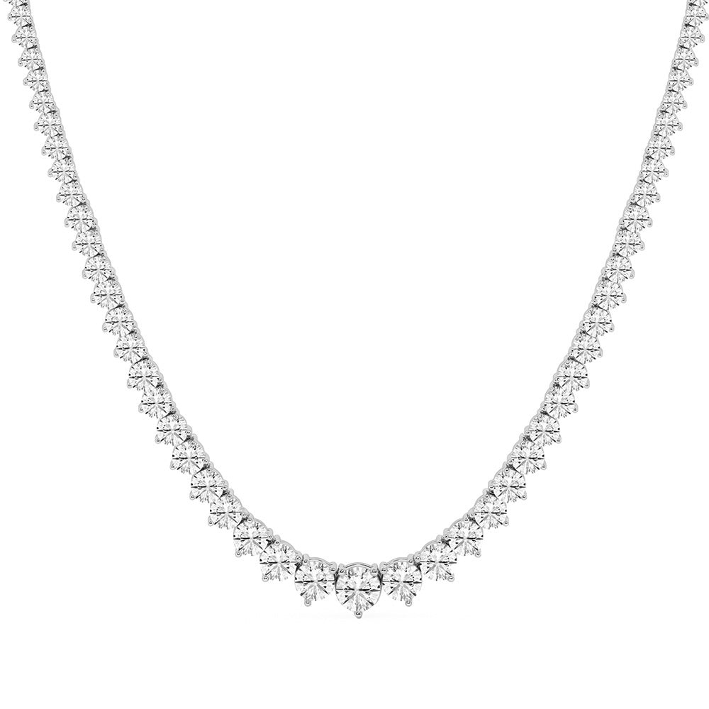 10.00ct 14K White Gold Diamond Necklace 16"