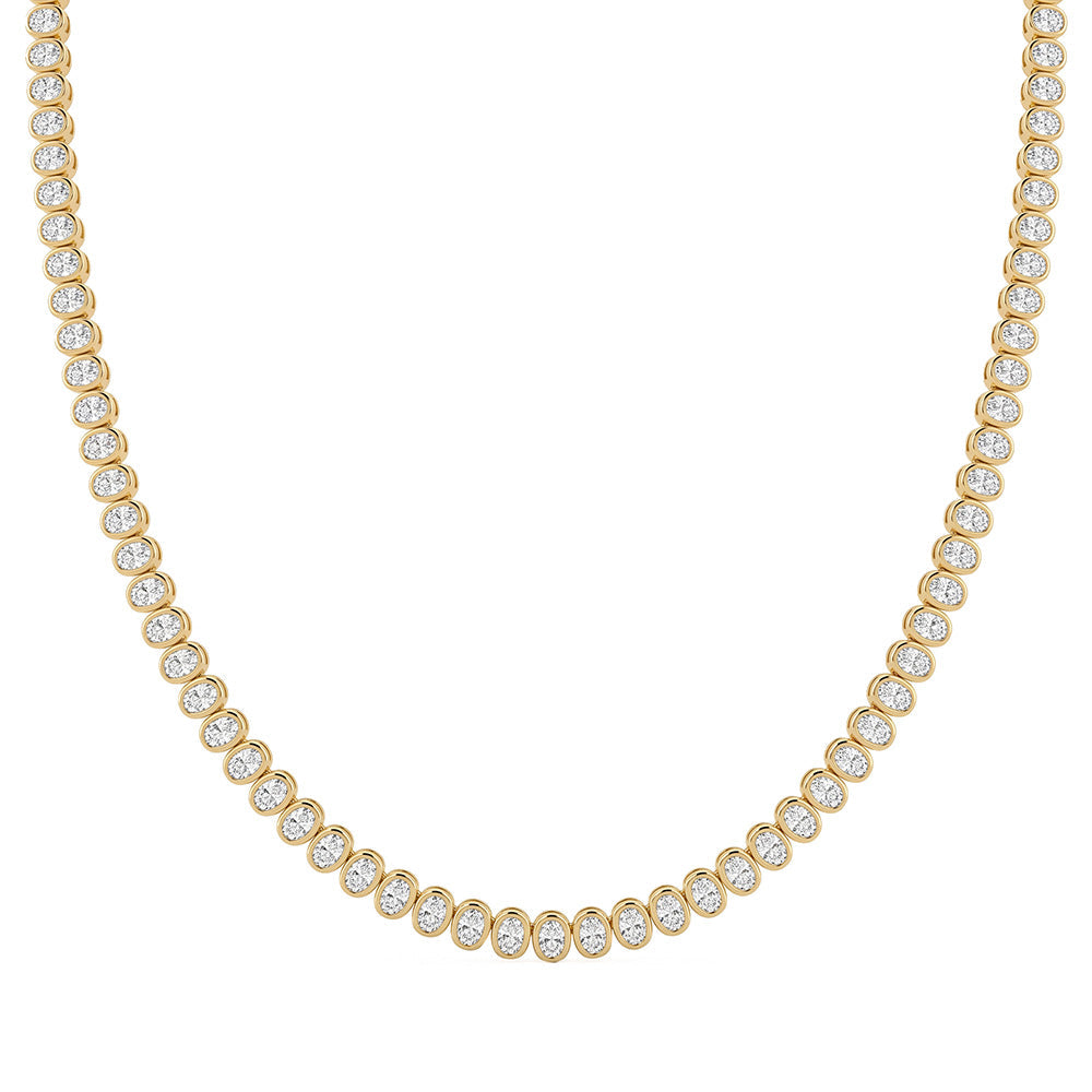 10.26ct 14K Yellow Gold Diamond Necklace 16"