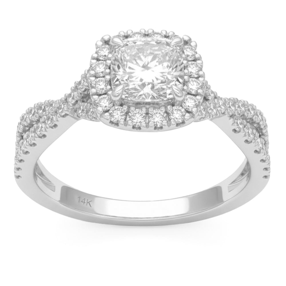 1.53ct 14K White Gold Diamond Ring Size 6.5