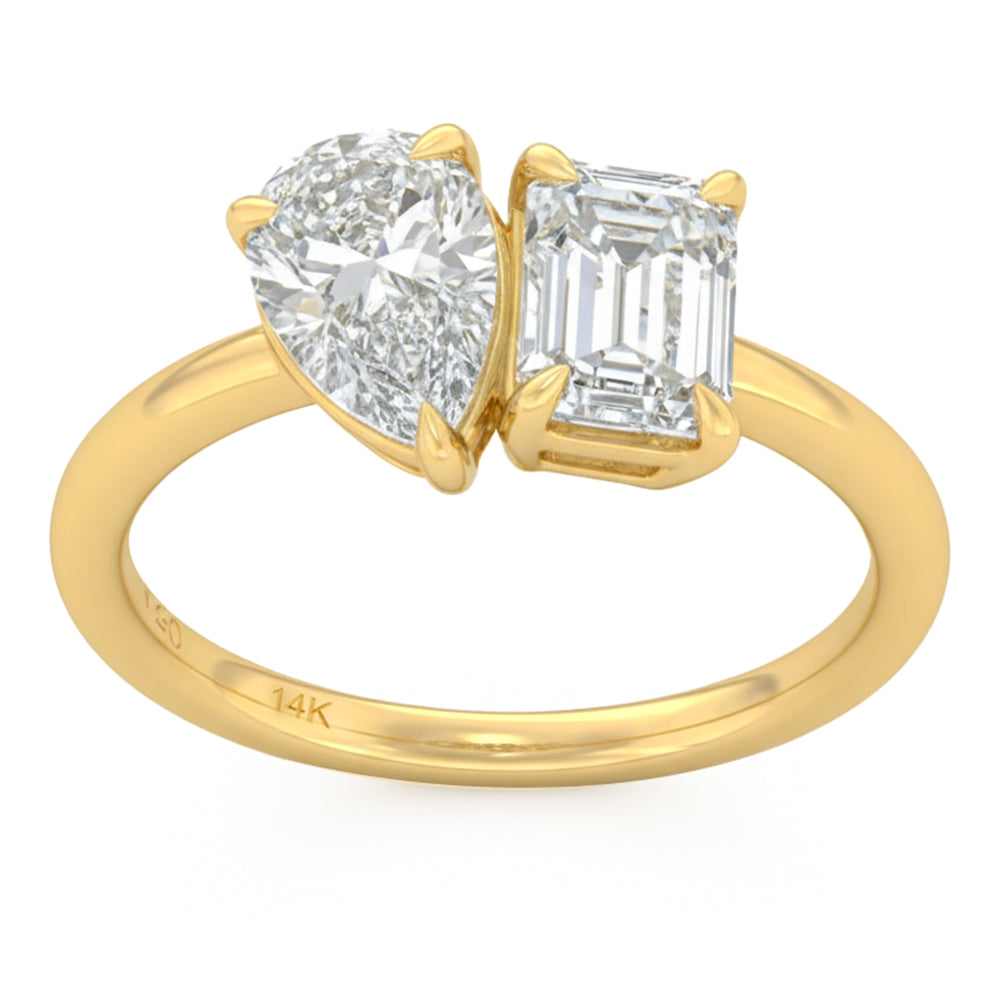 2.06ct 14K Yellow Gold Diamond Ring Size 6.5