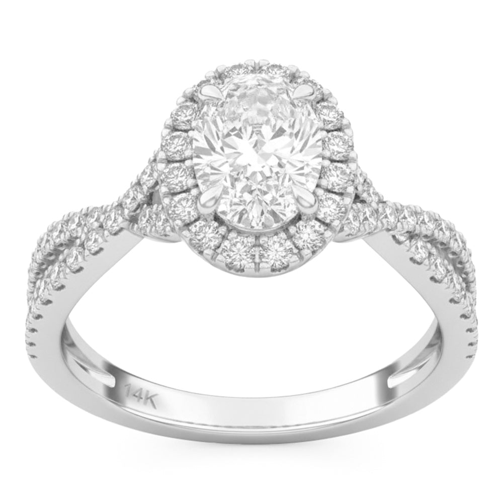 1.52ct 14K White Gold Diamond Ring Size 6.5