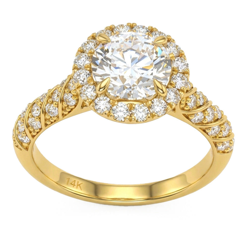 2.13ct 14K Yellow Gold Diamond Ring Size 6.5