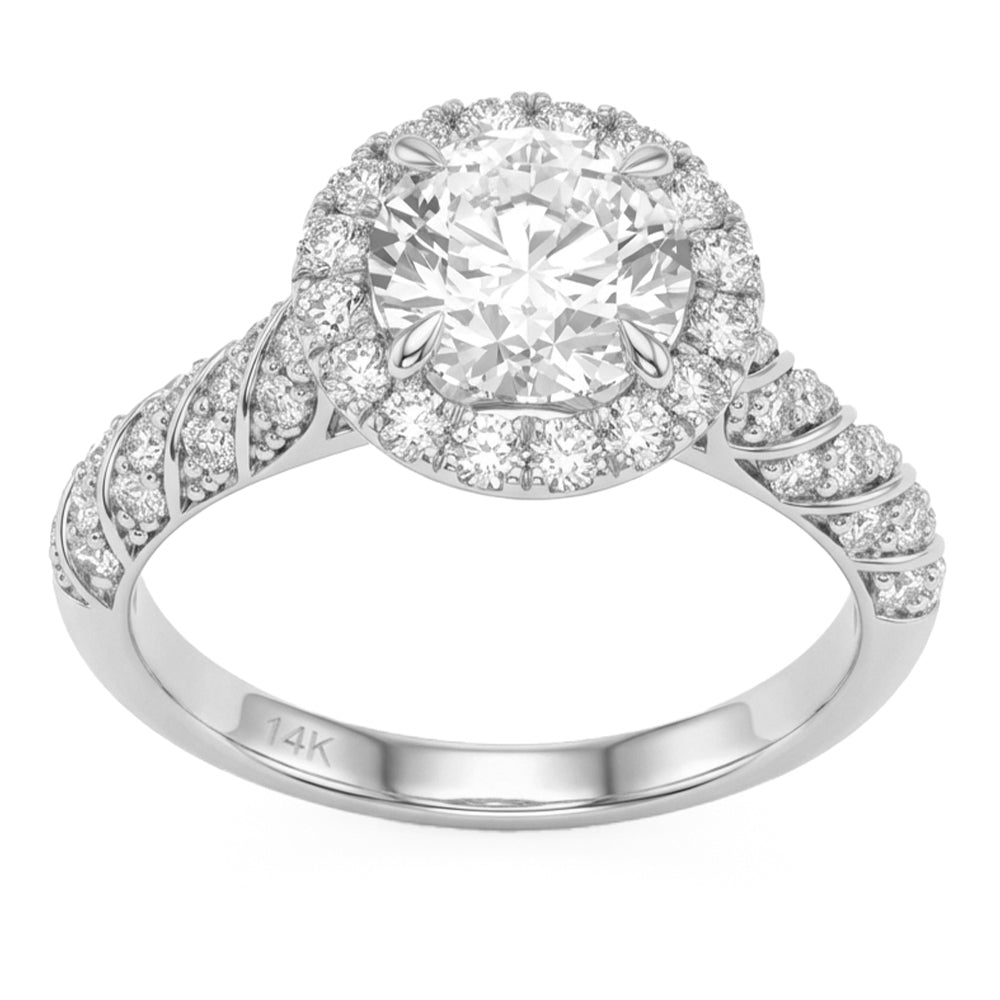 2.15ct 14K White Gold Diamond Ring Size 6.5