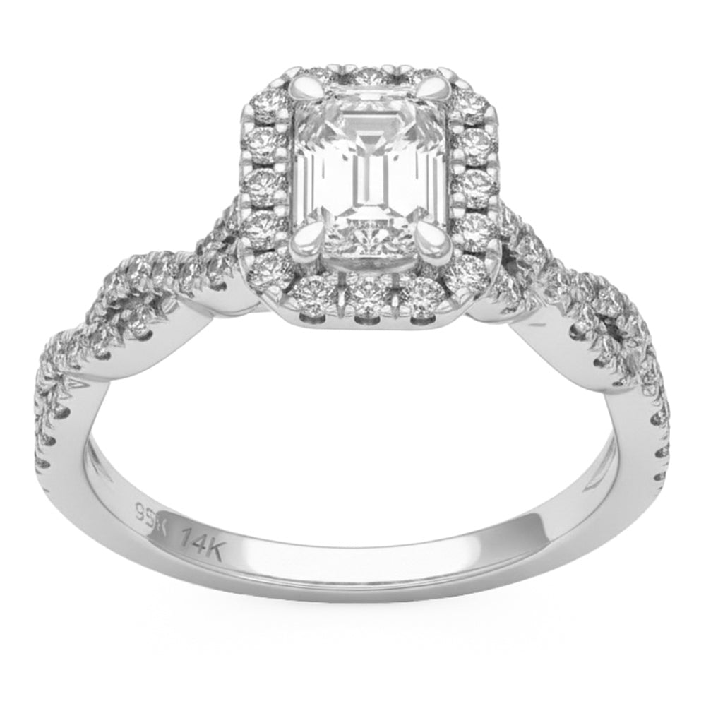 1.52ct 14K White Gold Diamond Ring Size 6.5