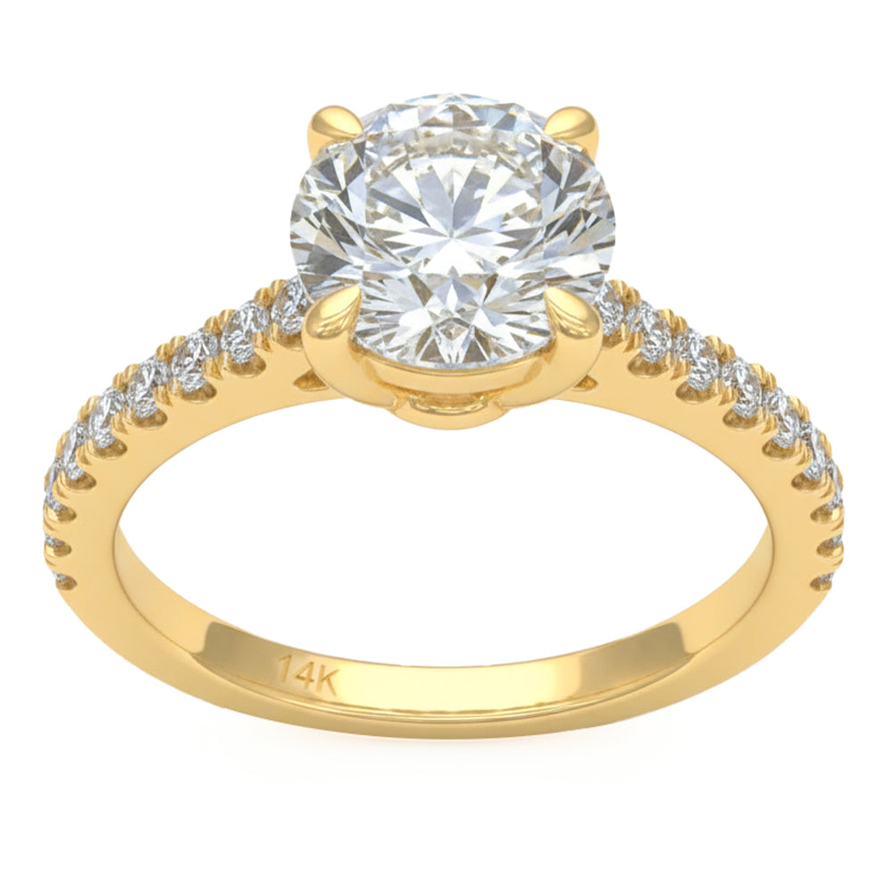 2.54ct 14K Yellow Gold Diamond Ring Size 6.5