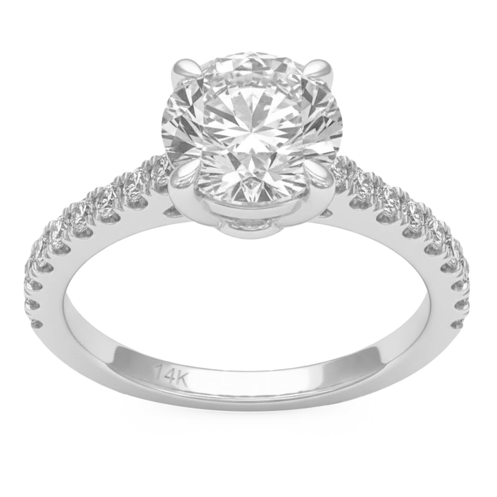 2.54ct 14K White Gold Diamond Ring Size 6.5