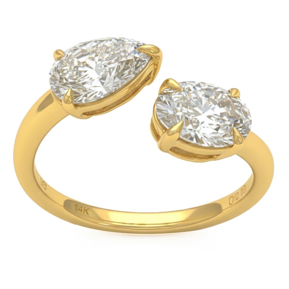 2.02ct 14K Yellow Gold Diamond Ring Size 6.5