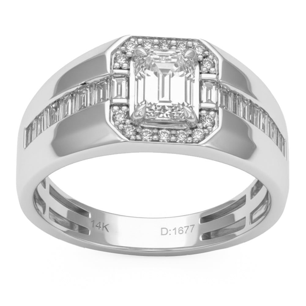 01.55ct 14K White Gold Diamond Ring Size 6.5
