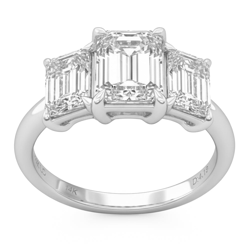 4.01ct 14K White Gold Diamond Ring Size 6.5
