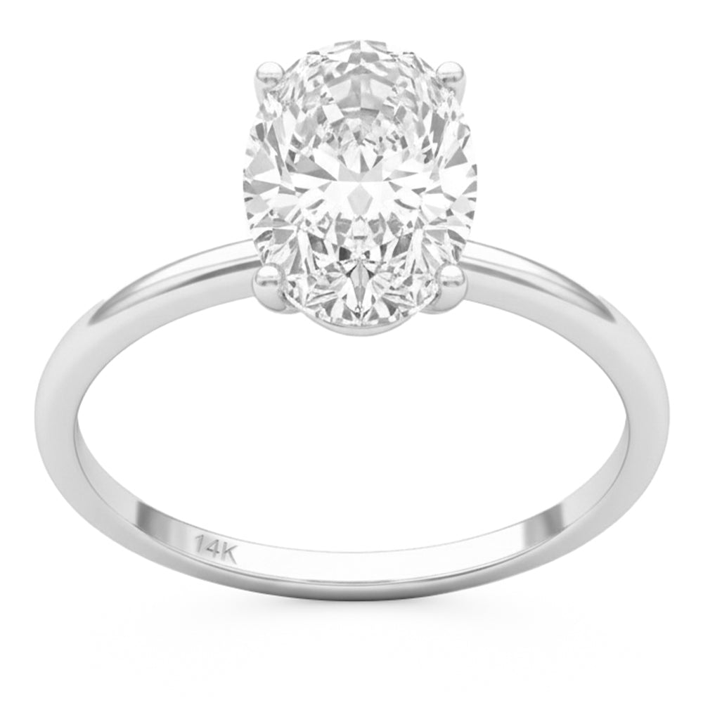 2.06ct 14K White Gold Diamond Ring Size 6.5
