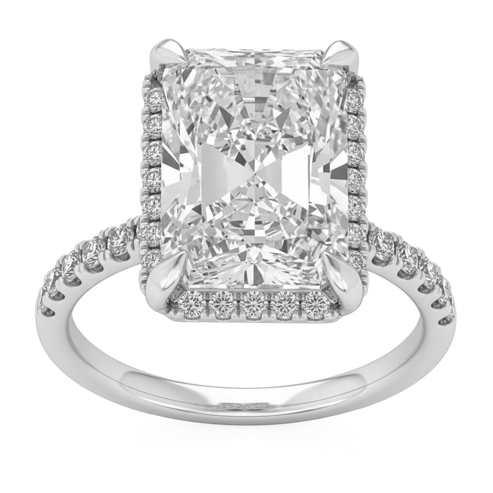 6.58ct 14K White Gold Diamond Ring Size 6.5