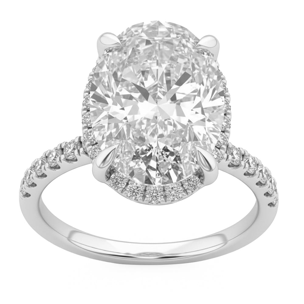 6.52ct 14K White Gold Diamond Ring Size 6.5