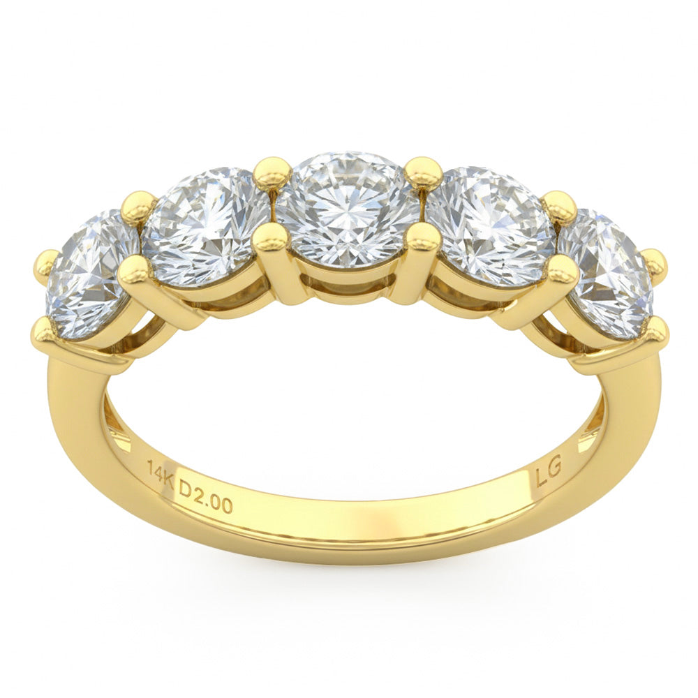 2.02ct 14K Yellow Gold Diamond Ring Size 6.5