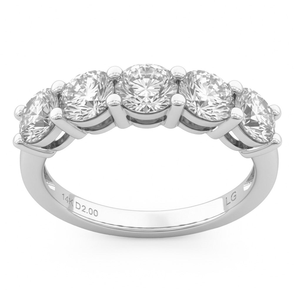 2.00ct 14K White Gold Diamond Ring Size 6.5
